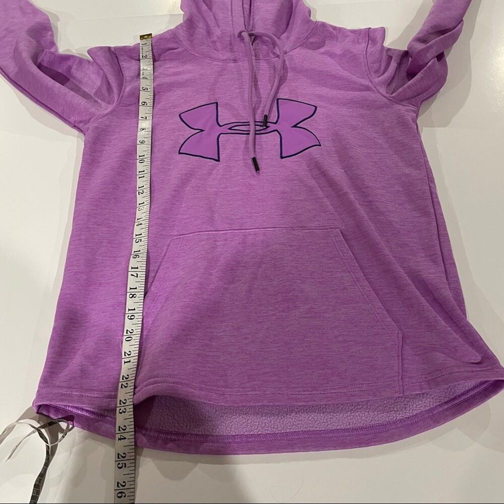 Under Armour Heather Pink Long Sleeve Hooded Pullover Sweatshirt Size M - Picture 6 of 6